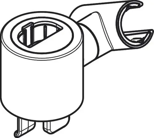 Schieber aus Metall mit einem schlanken, runden Kopf und seitlichem Anschluss, versehen mit der Marke AXOR, dient zur Einstellung der Wasserzufuhr in einer Brausestange.